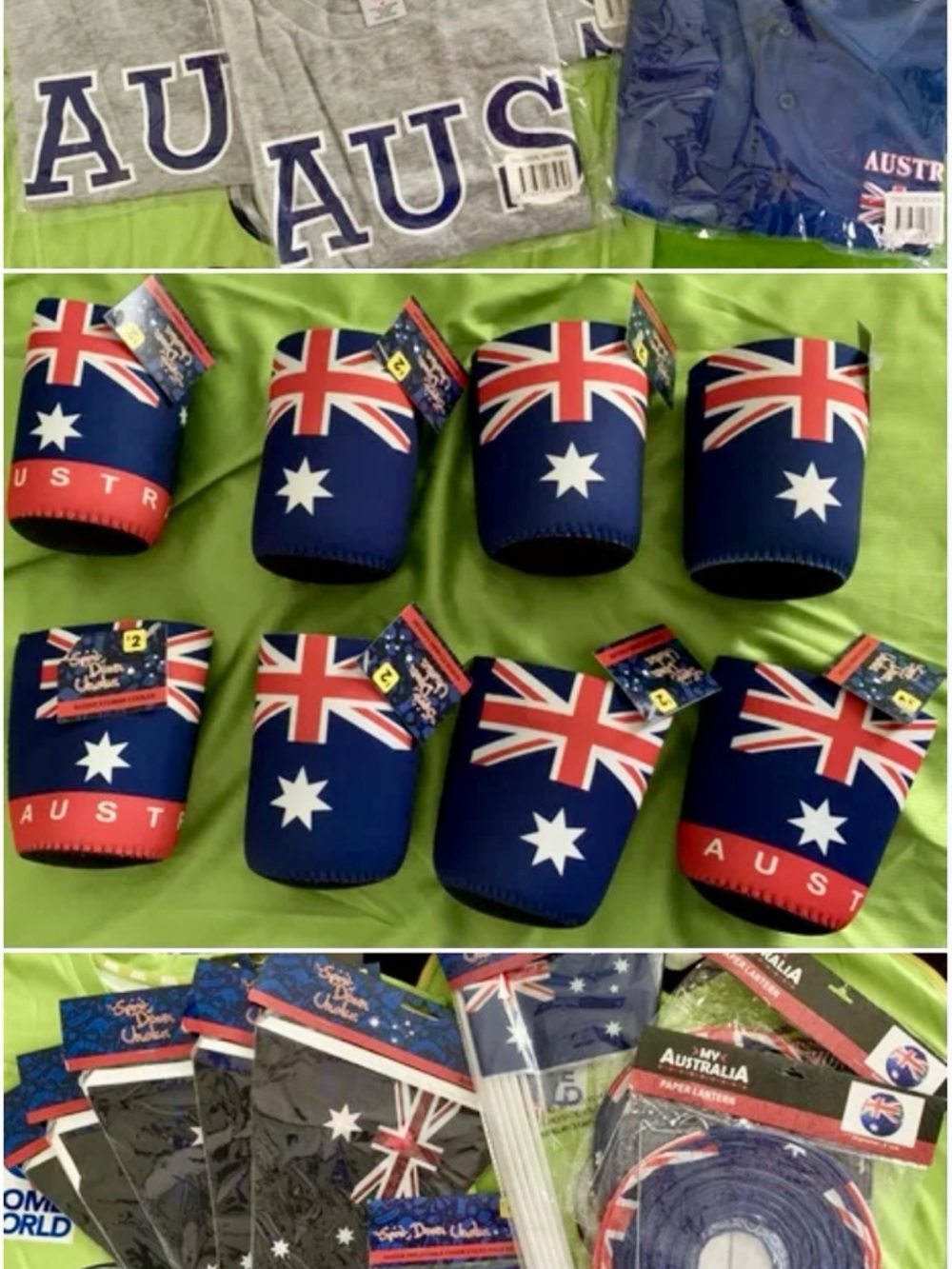 71 items: Australia Shirts, Merchandise, Games, Party Decor BUNDLE